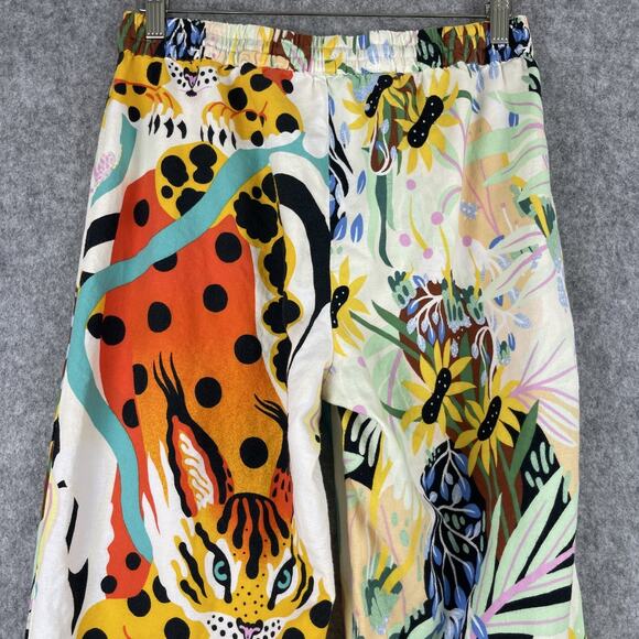 Anthropologie Marcos Navarro Flannel Sleep PJ Pants Womens Small Lounge Artsy - Picture 9 of 14